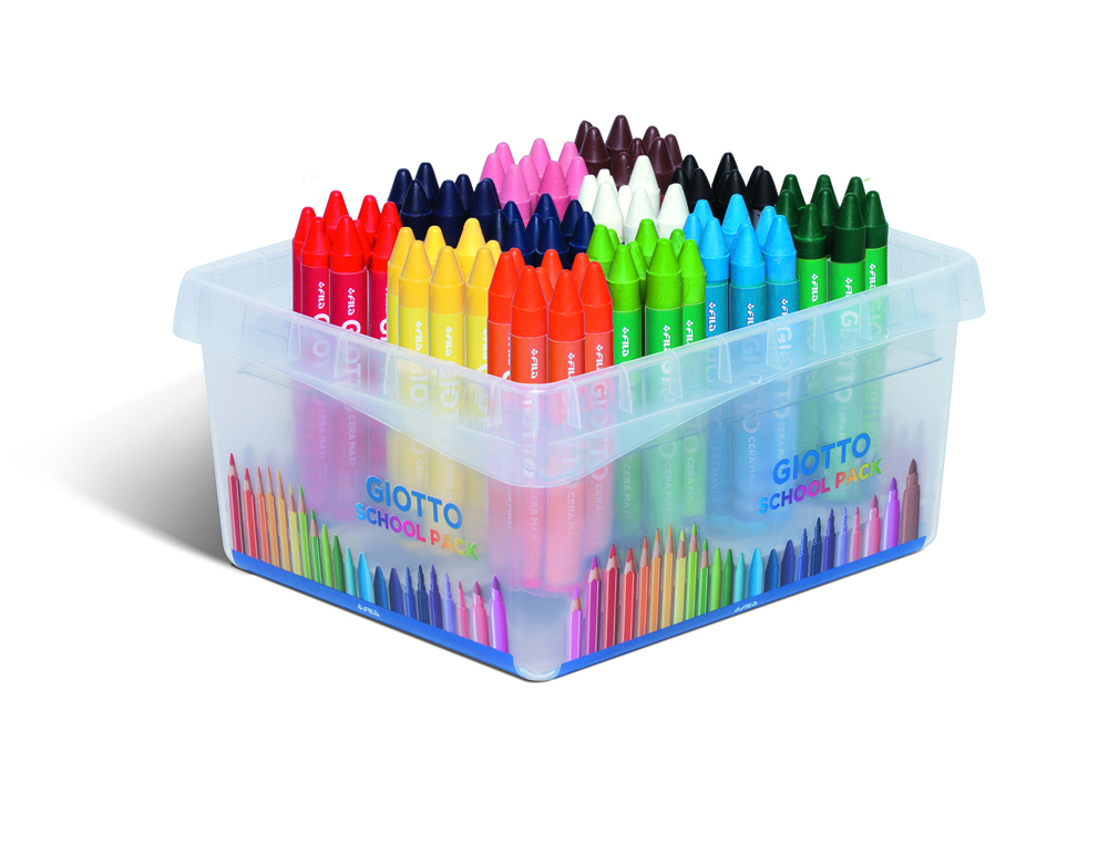 CLASSPACK CRAYONS A LA CIRE CERA MAXI GIOTTO FORME RONDE  11MM 10CM 96 UNITES COLORIS   ASSORTIS