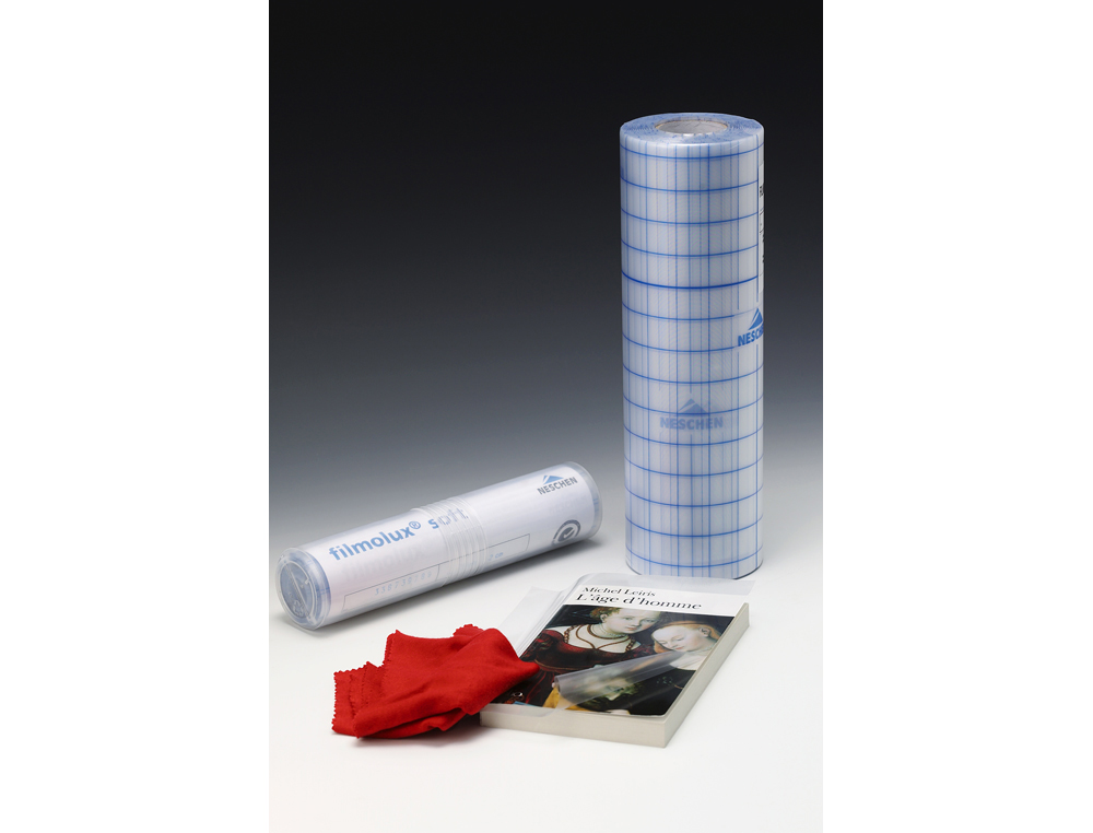 FILM FILMOLUX PVC ADHESIF REPOSITIONNABLE COUVERTURE    LIVRE ROULEAU DIM. 25MX610MM