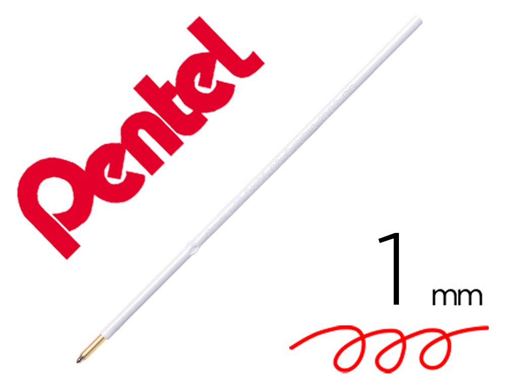 RECHARGE POUR STYLO-BILLE RETRACTABLE PENTEL BX470 IZEE POINTE LARGE 1MM ENCRE ROUGE  SACHET 2 UNITES