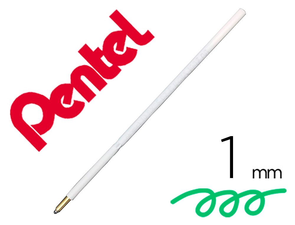 RECHARGE POUR STYLO-BILLE RETRACTABLE PENTEL BX470 IZEE POINTE LARGE 1MM ENCRE VERTE  SACHET 2 UNITES