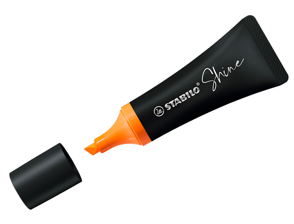 SURLIGNEUR STABILO SHINE FORME DE TUBE POINTE          BISEAUTEE LARGEUR TRACE 2/5MM COLORIS ORANGE