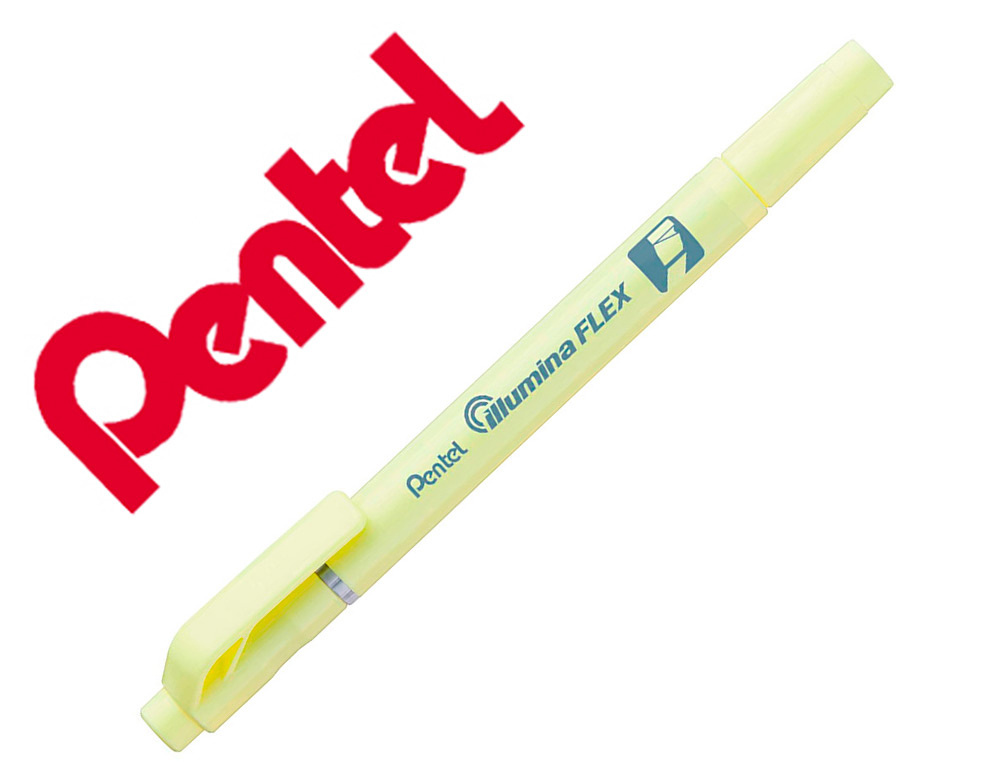 SURLIGNEUR PENTEL ILLUMINA FLEX BI-POINTE JAUNE PASTEL
