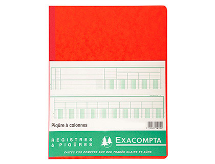 REGISTRE PIQRE EXACOMPTA COLONNES 250X320MM 33 LIGNES 7 COLONNES/PAGE 80 PAGES