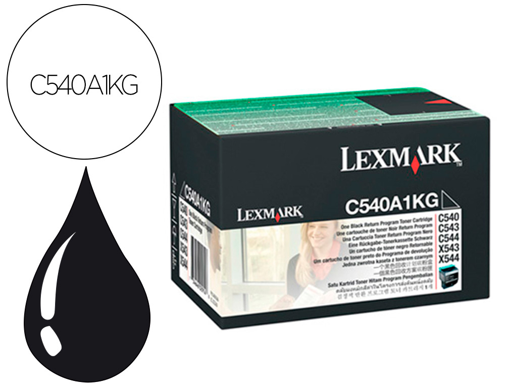 TONER LASER LEXMARK C540/C543/C544/X543/X544 C540A1KG COULEUR NOIR 1000P