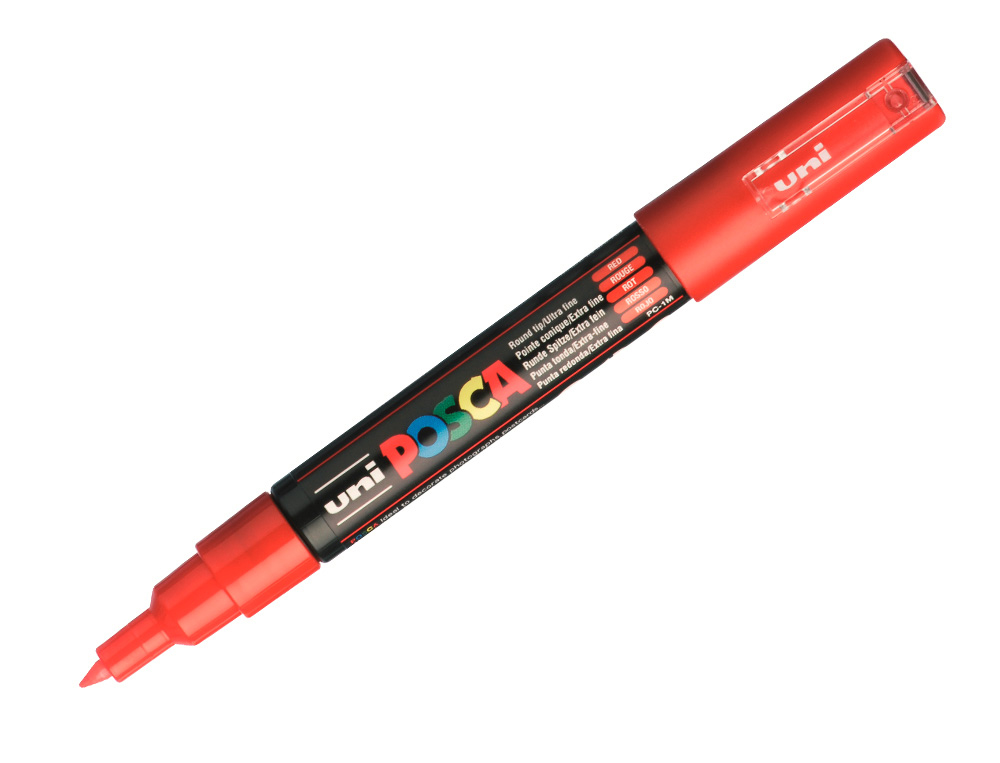 MARQUEUR POSCA PC1MC BASE EAU POINTE CONIQUE EXTRA FINE     0,7MM   ROUGE            SANS/ODEURS/ALCOOL/SOLVANT TOUS