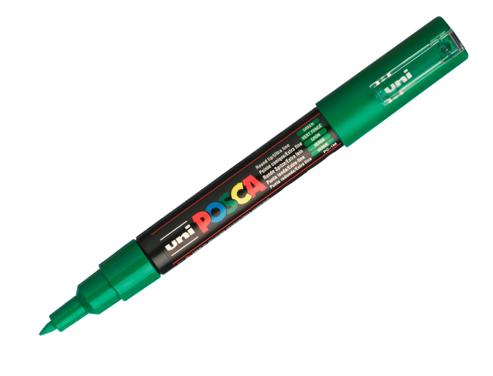 MARQUEUR POSCA PC1MC BASE EAU POINTE CONIQUE EXTRA FINE     0,7MM VERT FONC              ODEURS/ALCOOL/SOLVANT TOUS