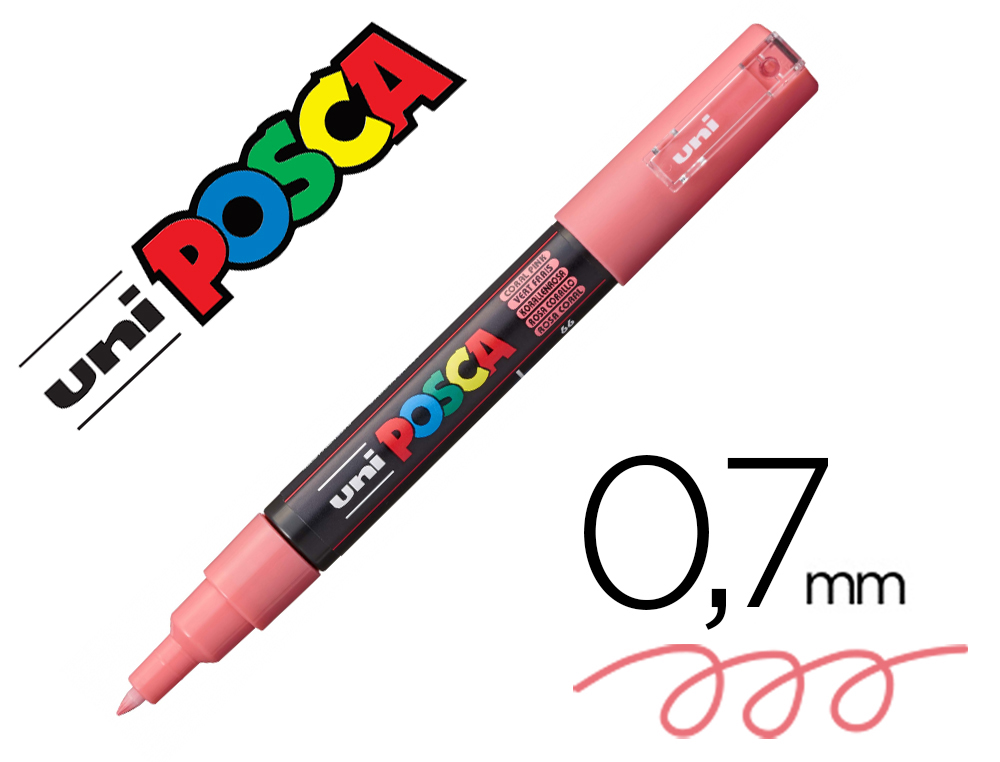 MARQUEUR POSCA PC1MC BASE EAU POINTE CONIQUE EXTRA FINE     0,7MM ROSE               SANS/ODEURS/ALCOOL/SOLVANT TOUS