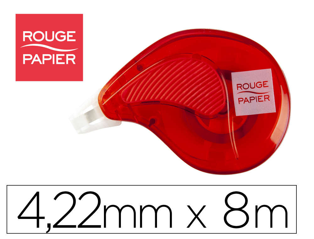 CORRECTEUR ROUGE PAPIER DVIDOIR RUBAN 4.2MMX8M GRIP DE CORRECTION LATRALE RCRITURE IMMDIATE SOUS BLISTER