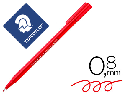 STYLO-FEUTRE STAEDTLER TRIPLUS BROADLINER 338 CRITURE ET COLORIAGE POINTE MOYENNE 0.8MM ENCRE DRY SAFE COLORIS ROUGE