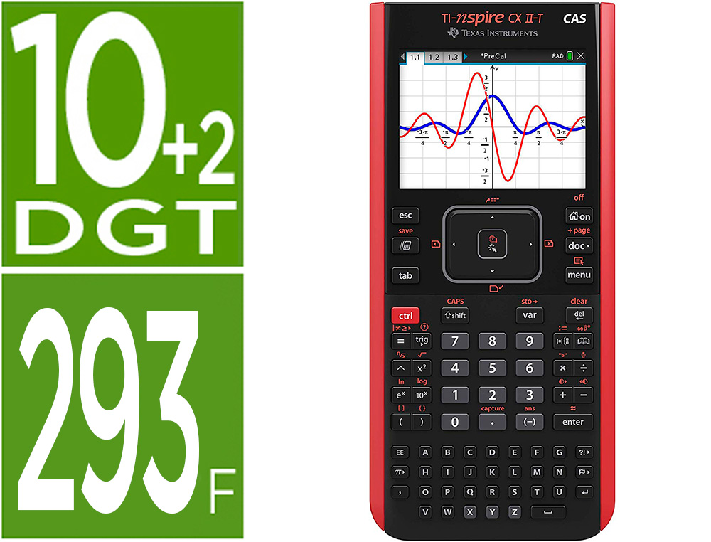 CALCULATRICE GRAPHIQUE TI-NSPIRE CX II-T CAS SCIENTIFIQUE   CALCUL FORMEL ECRAN COULEURS  DIM. 196,9X85,9X16MM NOIR