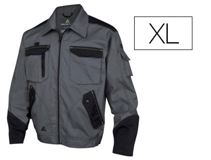 VESTE TRAVAIL DELTAPLUS MACH SPIRIT COTON POLYESTER 270G/M2 FERMETURE ZIP 9 POCHES COLORIS GRIS/NOIR TAILLE XL