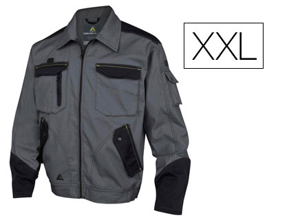 VESTE TRAVAIL DELTAPLUS MACH SPIRIT COTON POLYESTER 270G/M2 FERMETURE ZIP 9 POCHES COLORIS GRIS/NOIR TAILLE XXL