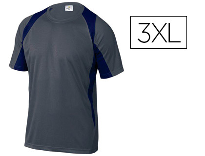 TEE-SHIRT BALI POLYESTER 160G/M2 COL ROND MANCHES COURTES TRAITEMENT SCHAGE RAPIDE COLORIS GRIS/BLEU MARINE TAILLE 3XL