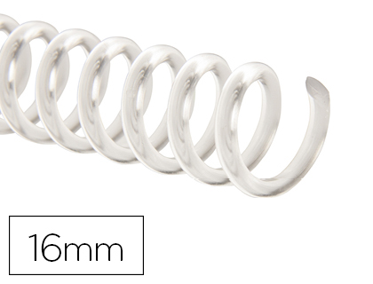 SPIRALE Q-CONNECT PLASTIQUE TRANSPARENT 32 5:1 120F CALIBRE 2MM DIAMTRE 16MM BOTE 100 UNITS
