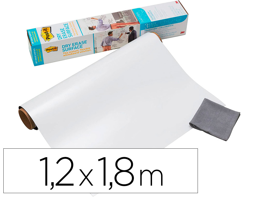 TABLEAU BLANC POST-IT ADHESIF EFFACABLE EN ROULEAU          1,219X1,829M