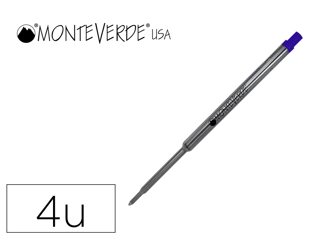 RECHARGE ROLLER MONTEVERDE CROSS F POINTE MOYENNE        COLORIS BLEU TUBE 4 UNITES