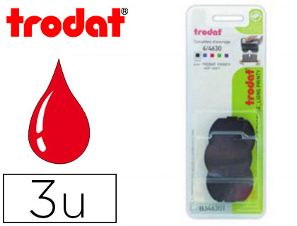 RECHARGE TAMPON TRODAT 4630 ROUGE BLISTER 3 UNITS