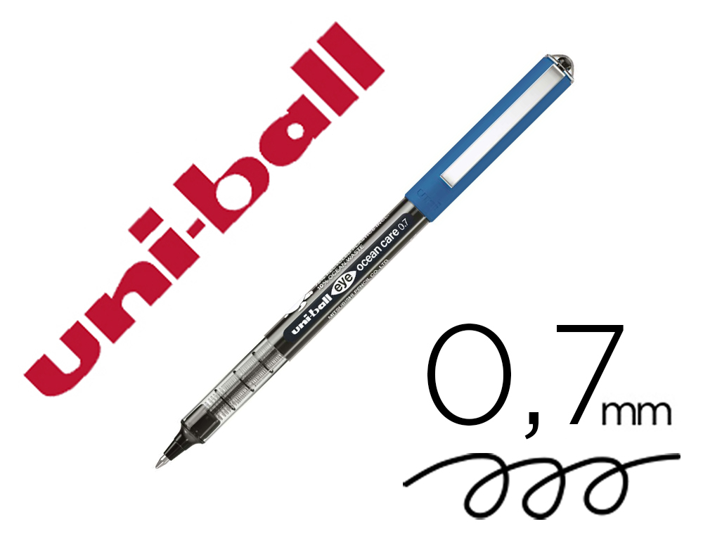 ROLLER UNIBALL OCEAN CARE ECRITURE MOYENNE POINTE 0,7MM ENCRE LIQUIDE NOIRE