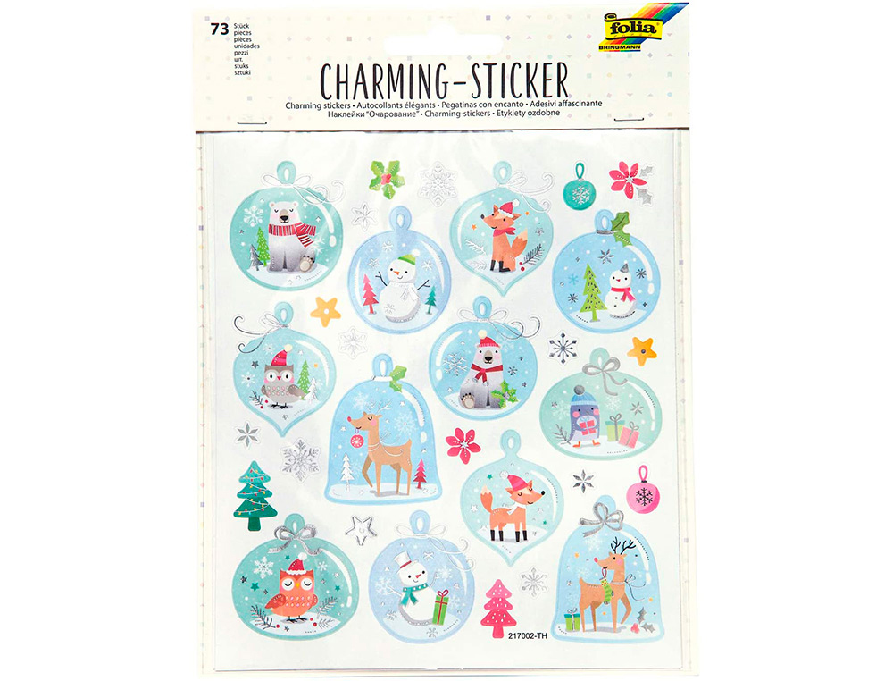 STICKER CHARMING FOLIA CHRISTMAS I 15X17CM 2         FEUILLES ASSORTIES 72 PIECES