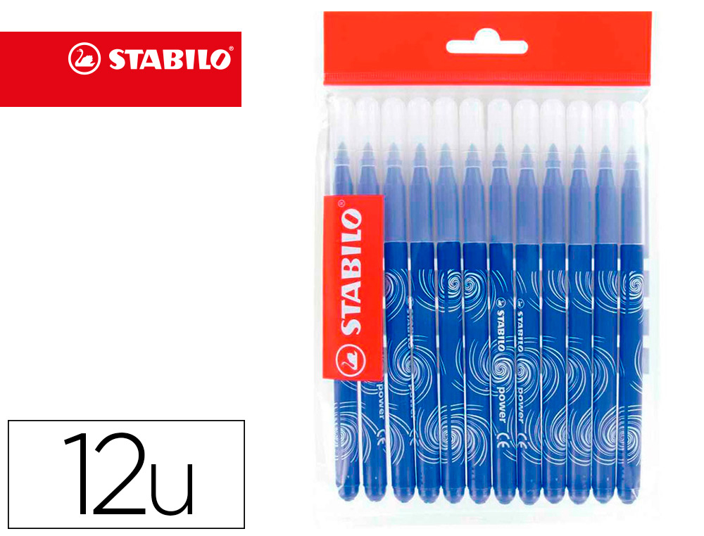 RECHARGE SCHOOLPACK FEUTRE DE COLORIAGE STABILO TRIO A-Z    ENCRE LAVABLE POINTE MOYENNE  12 UNITES BLEU BE15/278-37841