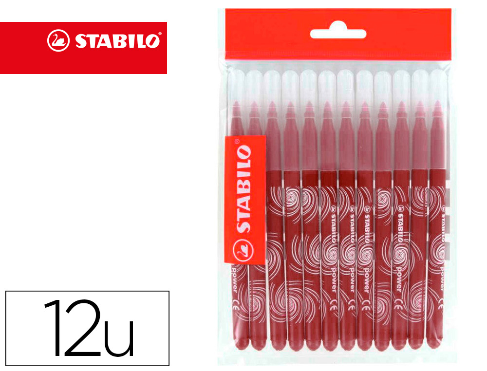 RECHARGE SCHOOLPACK FEUTRE DE COLORIAGE STABILO TRIO A-Z    ENCRE LAVABLE POINTE MOYENNE  12 UNITES MARRON
