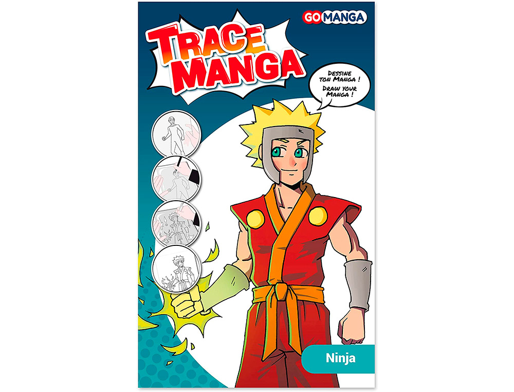 TRACE-MANGA GO MANGA 2 POCHOIRS SILHOUETTE A TRACER  TENUE VESTIMENTAIRE ET        ACCESSOIRES MODELE GARCON