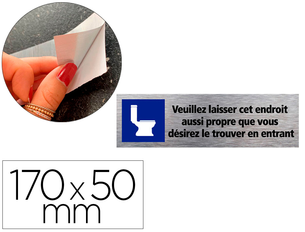 PLAQUE DE PORTE VEUILLEZ LAISSER CET ENDROIT AUSSI     SIGNALETIQUE BIZ PICTOGRAMME  ALUMINIUM AUTOCOLLANT DOS
