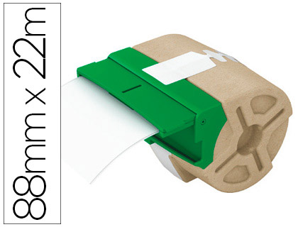 TIQUETTE ADHSIVE LEITZ PAPIER RUBAN CONTINU PERMANENT 88MM LONGUEUR 22M CASSETTE BLANC