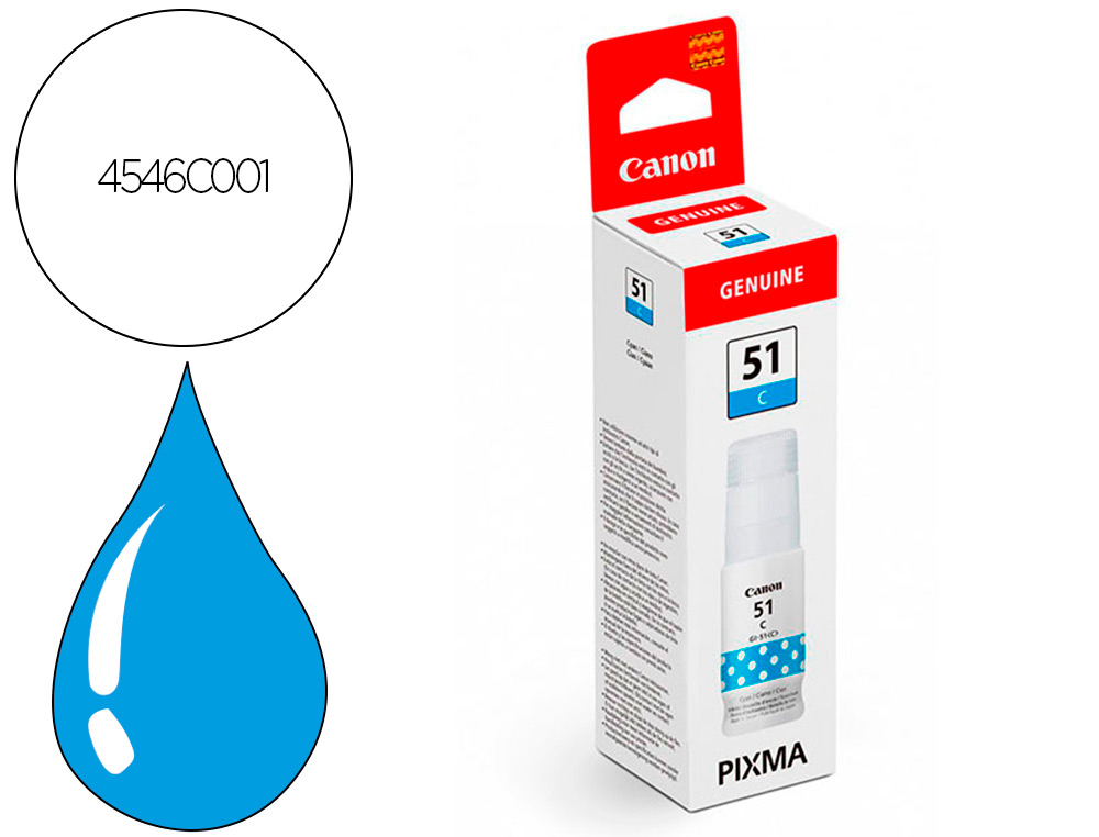 CARTOUCHE CANON JET D'ENCRE GI 51 COULEUR CYAN