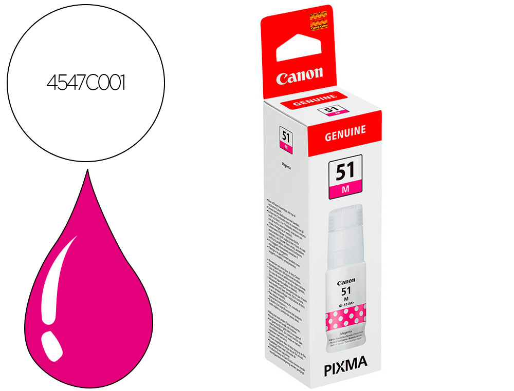 CARTOUCHE CANON JET D'ENCRE GI 51 COULEUR MAGENTA