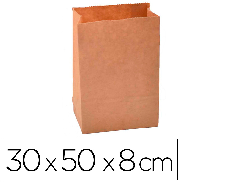 SACHET ALIMENTAIRE KRAFT BRUN 70G/M2 BIODEGRADABLE          30X50X8CM LOT DE 100
