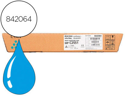TONER RICOH LASER 842064 841505 POUR MPC2551 2051 COULEUR CYAN 9500P