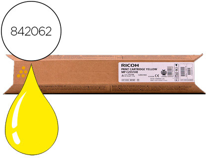 TONER RICOH LASER 842062 841507 POUR MPC2551 2051 COULEUR JAUNE 9500P