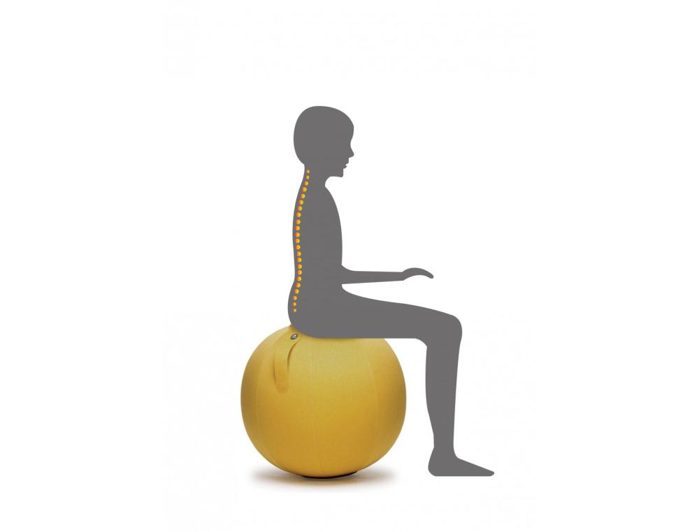 BALLON D'ASSISE ALBA ERGONOMIQUE PVC ET TISSU      POLYESTER SAFRAN