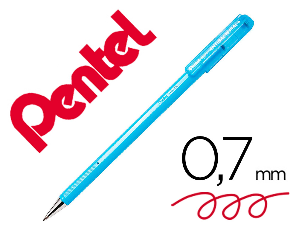 STYLO-BILLE PENTEL SUPERB ANTIBACTERIAL COLORIS ROUGE