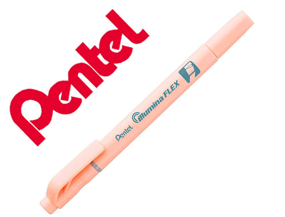 SURLIGNEUR PENTEL ILLUMINA FLEX BI-POINTE ORANGE PASTEL