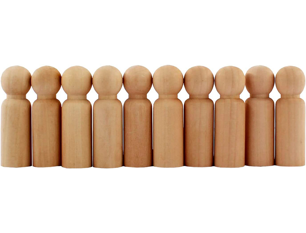 PERSONNAGES EN BOIS SODERTEX 7 CM - 10 PCS - 1 COLORIS