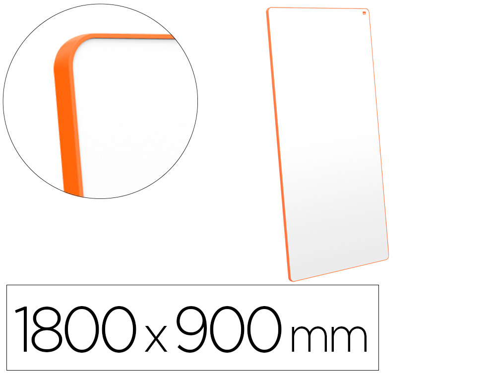 TABLEAU PORTABLE ESSELTE MAGNETIQUE DOUBLE FACE MOVE & MEET  BLANC TOUR ORANGE       1800X900MM