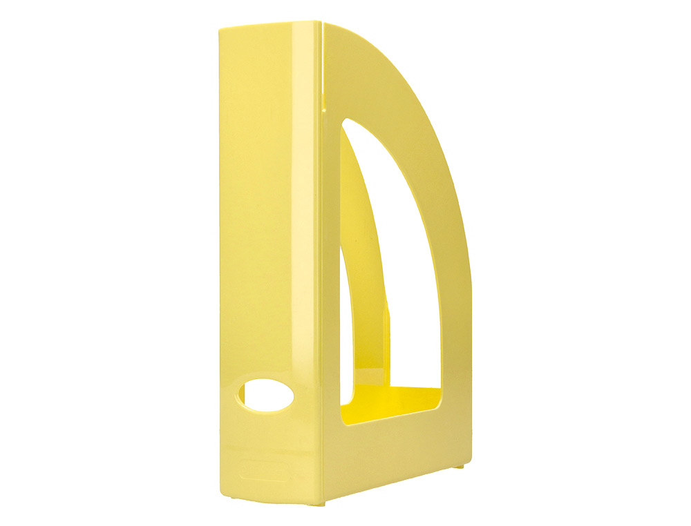 PORTE-REVUES Q-CONNECT PLASTIQUE 320X250X80MM        COLORIS JAUNE PASTEL