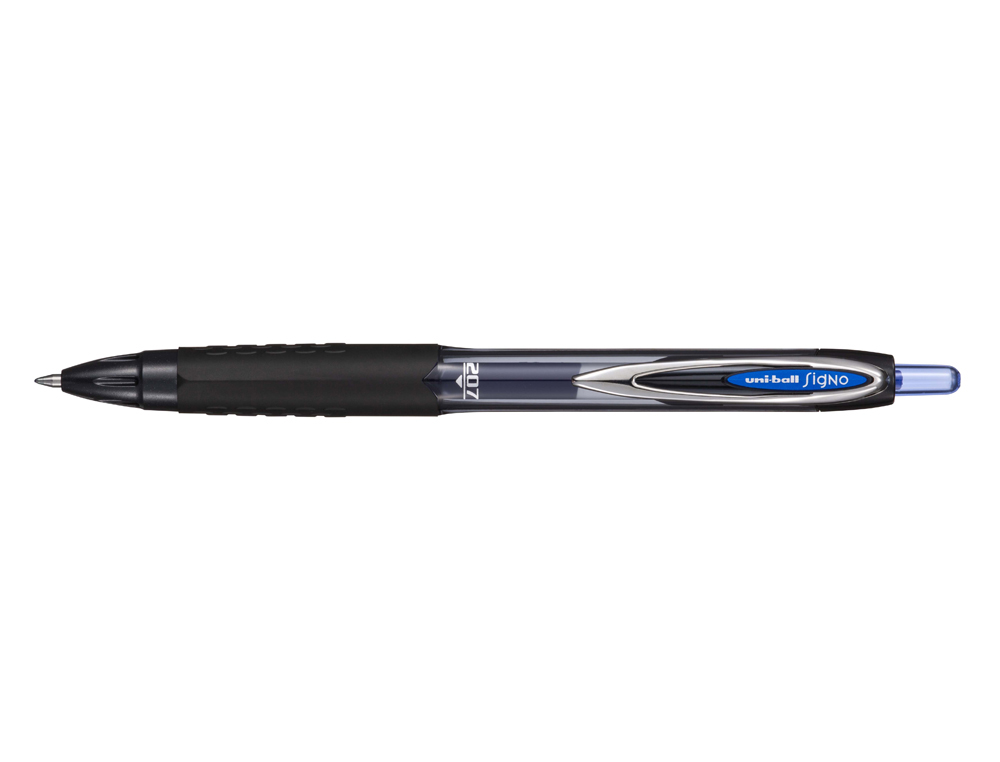 ROLLER UNIBALL SIGNO RT207 RETRACTABLE ENCRE GEL         PLASTIQUE RECYCLE ECRITURE    MOYENNE COLORIS BLEU