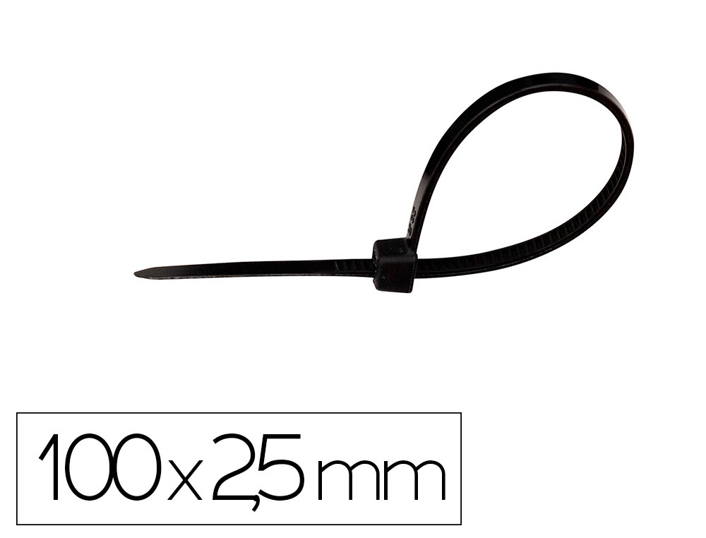 SCELLE Q-CONNECT 100X2,5MM COLORIS NOIR SACHET 100       UNITES
