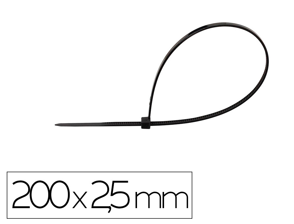 SCELLE Q-CONNECT 200X2,5MM COLORIS NOIR SACHET 100       UNITES
