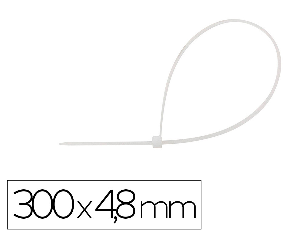 SCELLE Q-CONNECT 300X4,8MM COLORIS BLANC SACHET 100      UNITES