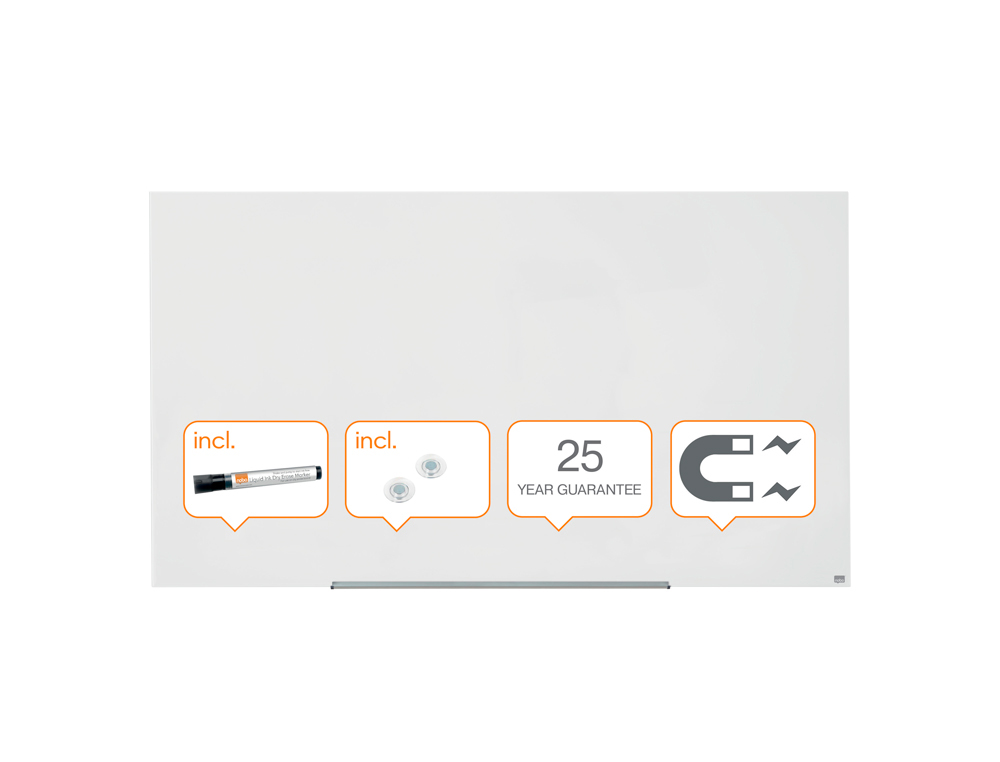 TABLEAU NOBO MAGNETIQUE VERRE 1900X1000MM IMPRESSION PRO    COLORIS BLANC