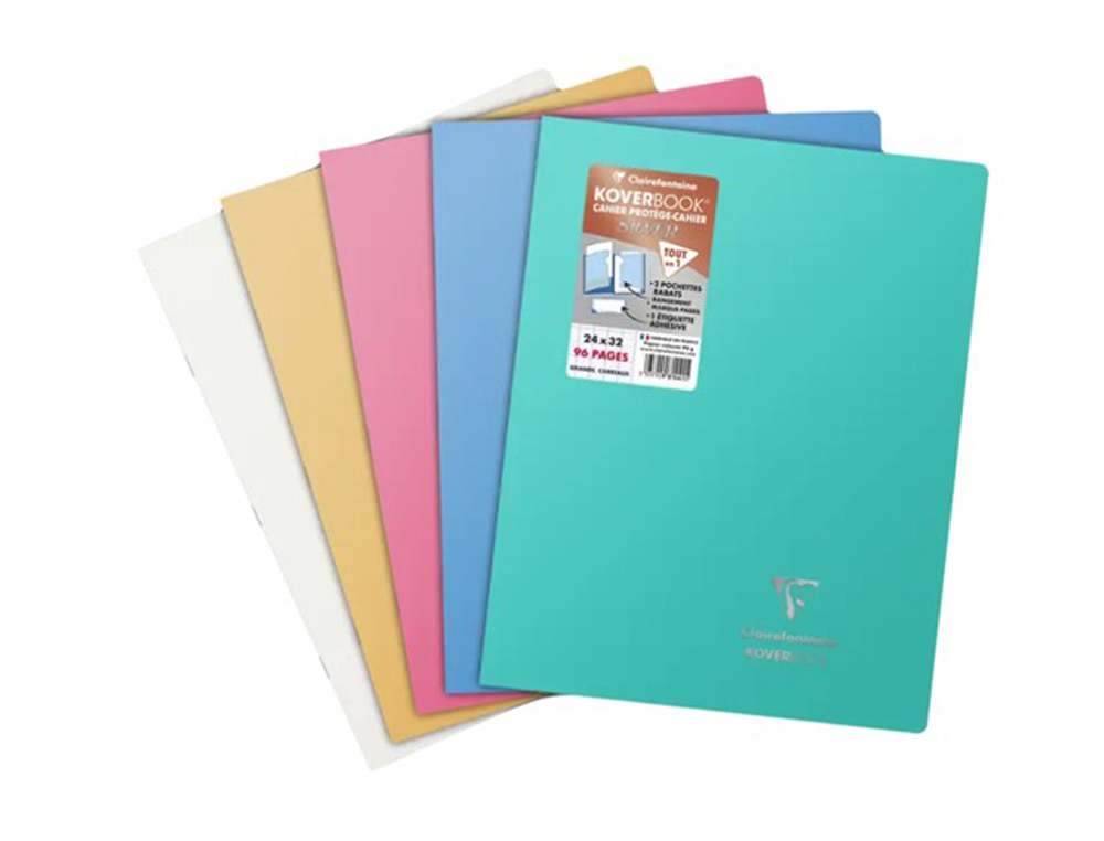 CAHIER PIQUE CLAIREFONTAINE KOVERBOOK SILVER COUVERTURE   PP OPAQUE 240X320MM 96 PAGES  REGLURE SEYES COLORIS