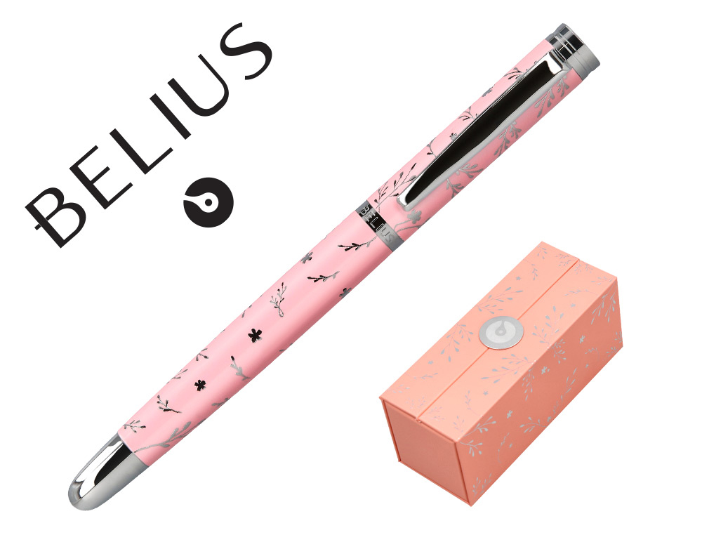 ROLLER BELIUS COLLECTION1 ALUMINIUM ENCRE NOIRE COLORIS ROSE DESIGN RELIEF ARGENTE    BOITE DESIGN
