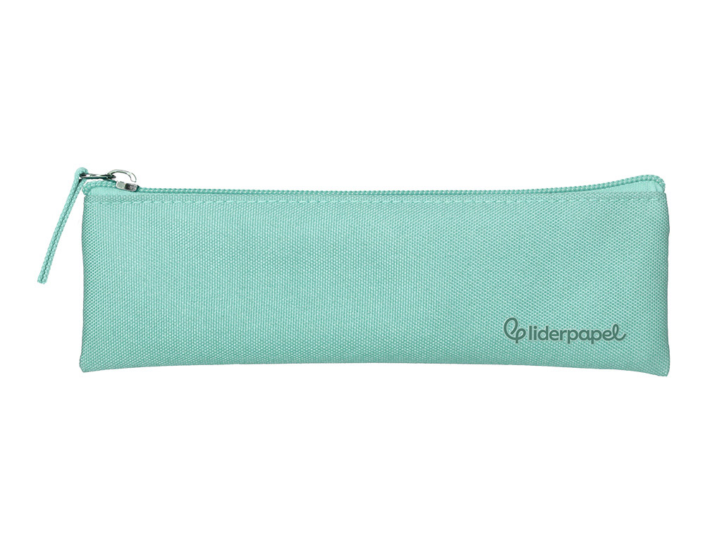 FOURRE-TOUT LIDERPAPEL PLAT MINCE 1 COMPARTIMENT 20X6CM   COLORIS VERT AMANDE
