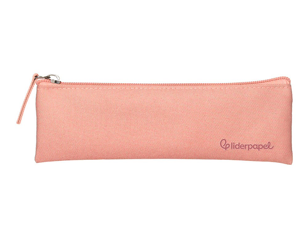 FOURRE-TOUT LIDERPAPEL PLAT MINCE 1 COMPARTIMENT 20X6CM   COLORIS ROSE PECHE