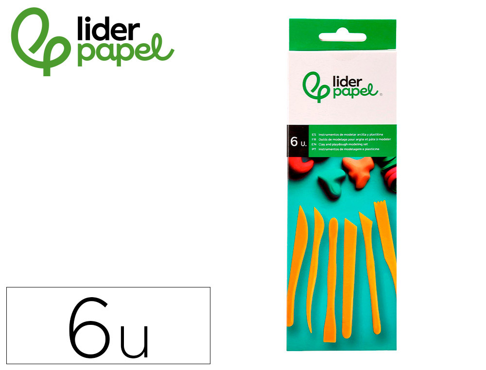 USTENSILES LIDERPAPEL POUR PATE A MODELER ET ARGILE SET  6 PIECES ASSORTIES