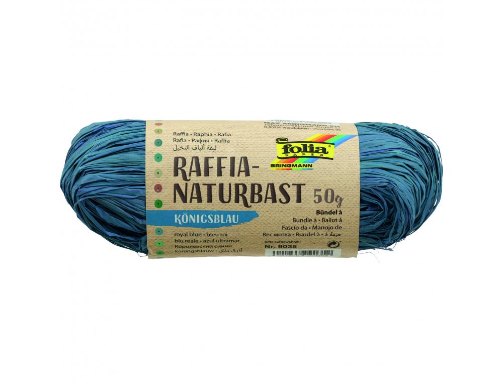 RAPHIA VEGETAL CLAIREFONTAINE COLORIS BLEU PELOTE 50G